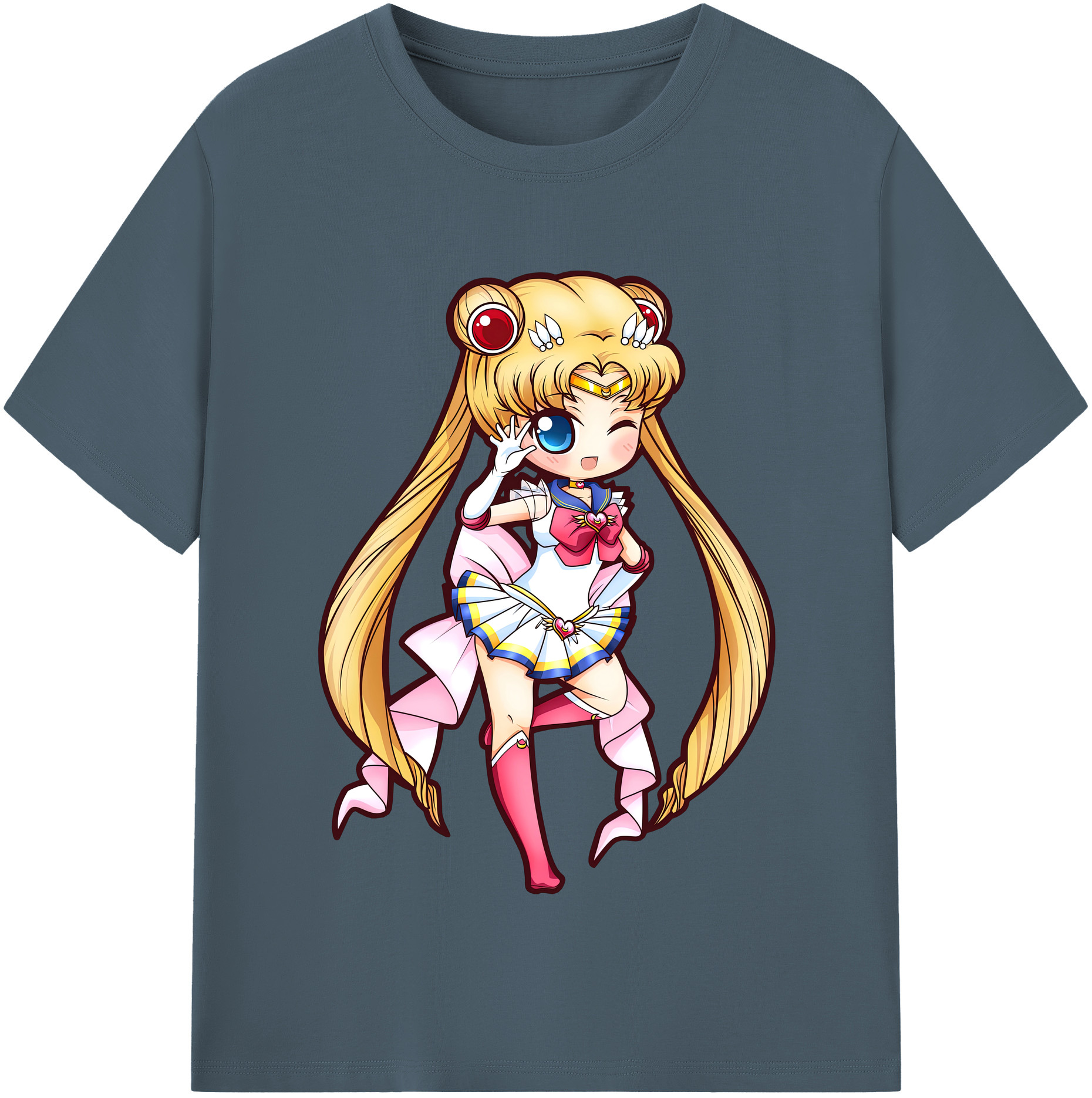 （画像用） 美少女戦士セーラームーン 月野 うさぎ つきの うさぎ Sailor Moon Tsukino Usagi 綿100％半袖Tシャツ（フロントプリント）